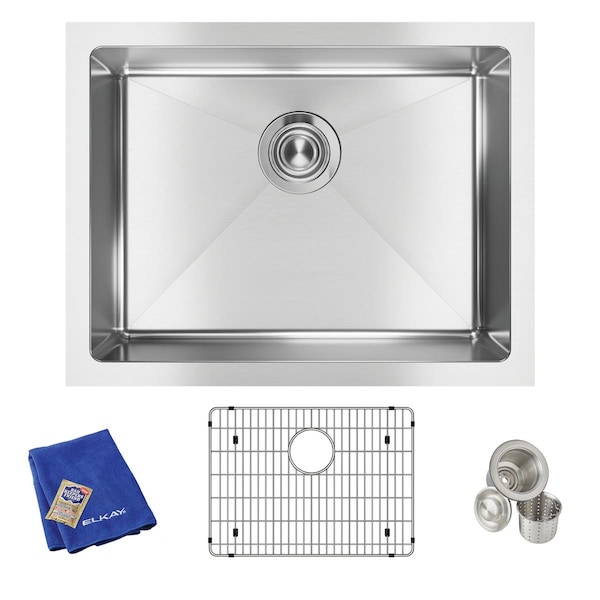 18.25 in W x 23.5 in L x 10 in H, Stainless Steel